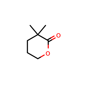 Chemical structure of 3,3-dimethyltetrahydro-2H-pyran-2-one , CAS 4830-05-1, AChemBlock T95422