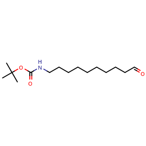 Chemical structure of tert-Butyl (10-oxodecyl)carbamate , CAS 133728-28-6, AChemBlock T95443