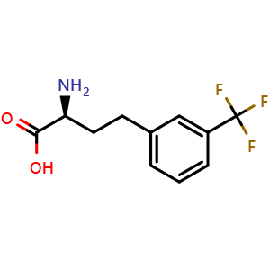 Chemical structure of (S)-2-Amino-4-(3-trifluoromethylphenyl)butanoic acid , CAS 1260614-67-2, AChemBlock T95445