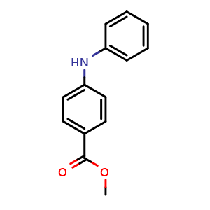 Chemical structure of methyl 4-(phenylamino)benzoate , CAS 4058-18-8, AChemBlock T95467