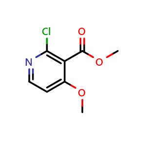 Chemical structure of Methyl 2-chloro-4-methoxynicotinate , CAS 344298-51-7, AChemBlock T95471