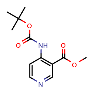 Chemical structure of tert-butyl 3-(methoxycarbonyl)pyridin-4-ylcarbamate , CAS 280115-84-6, AChemBlock T95473