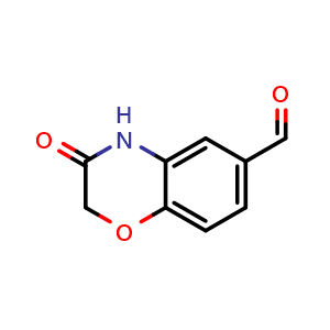 Chemical structure of 3,4-dihydro-3-oxo-2H-benzo[b][1,4]oxazine-6-carbaldehyde , CAS 200195-15-9, AChemBlock T95480