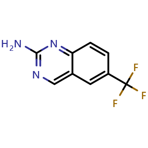 Chemical structure of 6-(Trifluoromethyl)quinazolin-2-amine , CAS 190273-94-0, AChemBlock T95482