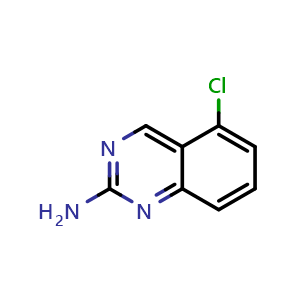 Chemical structure of 5-Chloroquinazolin-2-amine , CAS 190273-70-2, AChemBlock T95483