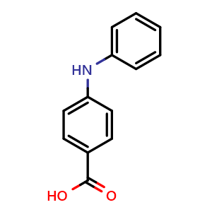 Chemical structure of 4-(phenylamino)benzoic acid , CAS 17040-20-9, AChemBlock T95486