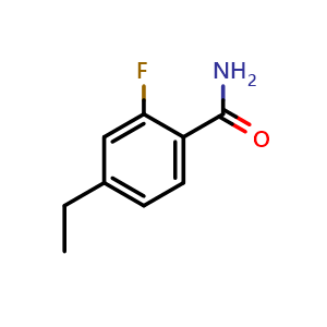 Chemical structure of 4-ethyl-2-fluoro-benzamide , CAS 1369809-97-1, AChemBlock T95489