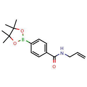 Chemical structure of N-allyl-4-(4,4,5,5-tetramethyl-1,3,2-dioxaborolan-2-yl)benzamide , AChemBlock T95504