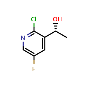 Chemical structure of (1R)-1-(2-chloro-5-fluoro-3-pyridyl)ethanol , CAS 1813526-58-7, AChemBlock T95515
