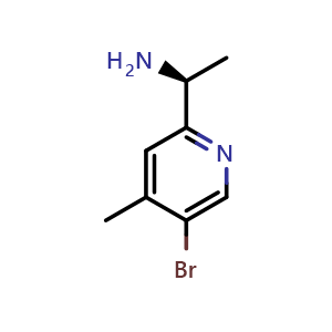 Chemical structure of (1S)-1-(5-bromo-4-methyl-2-pyridyl)ethanamine , CAS 1259576-64-1, AChemBlock T95517