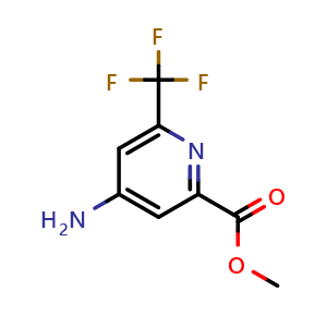 Chemical structure of methyl 4-amino-6-(trifluoromethyl)pyridine-2-carboxylate , CAS 350602-09-4, AChemBlock T95526