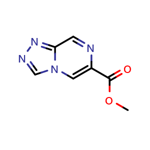 Chemical structure of methyl [1,2,4]triazolo[4,3-a]pyrazine-6-carboxylate , CAS 2104523-61-5, AChemBlock T95527