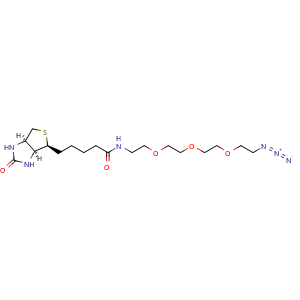 Chemical structure of Biotin-PEG3-CH2CH2N3 , CAS 875770-34-6, AChemBlock T95531