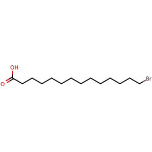 Chemical structure of 14-Bromotetradecanoic acid , CAS 676-26-6, AChemBlock T95533