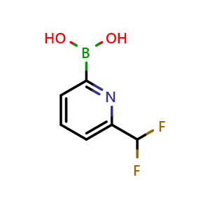 Chemical structure of [6-(difluoromethyl)-2-pyridyl]boronic acid , AChemBlock T95546