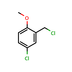 Chemical structure of 4-Chloro-2-(chloromethyl)-1-methoxybenzene , CAS 7035-11-2, AChemBlock T95552