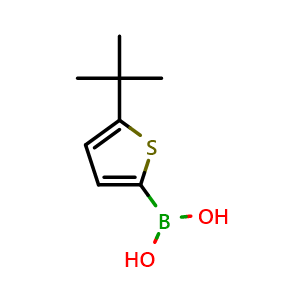 Chemical structure of 5-(tert-Butyl)thiophene-2-boronic acid , CAS 495382-48-4, AChemBlock T95558