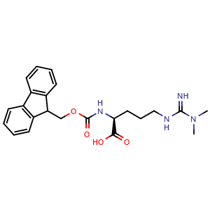 Chemical structure of N2-(((9H-fluoren-9-yl)methoxy)carbonyl)-Nw,Nw-dimethyl-L-arginine , CAS 268564-10-9, AChemBlock T95571