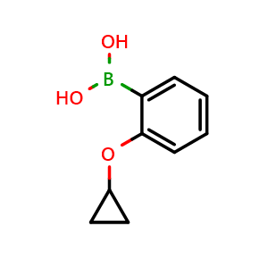 Chemical structure of 2-Cyclopropoxyphenylboronic Acid , CAS 225517-86-2, AChemBlock T95580