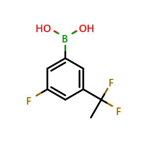Chemical structure of (3-(1,1-difluoroethyl)-5-fluorophenyl)boronic acid , AChemBlock T95584