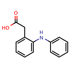 Chemical structure of 2-(2-(Phenylamino)phenyl)acetic acid , CAS 70172-33-7, AChemBlock T95592