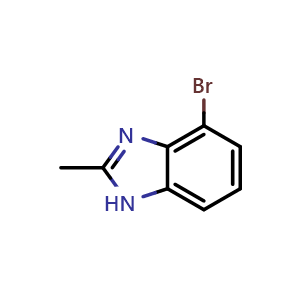 Chemical structure of 4-Bromo-2-methyl-1H-benzimidazole , CAS 20223-87-4, AChemBlock T95601