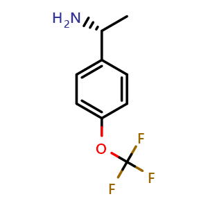 Chemical structure of (R)-1-(4-(trifluoromethoxy)phenyl)ethanamine , CAS 1209050-26-9, AChemBlock T95607