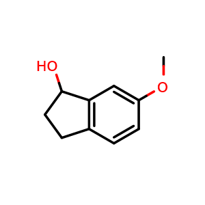 Chemical structure of 6-Methoxy-2,3-dihydro-1H-inden-1-ol , CAS 3469-09-8, AChemBlock T95611