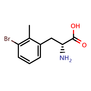 Chemical structure of 3-Bromo-2-methyl-D-phenylalanine , CAS 1270188-10-7, AChemBlock T95614