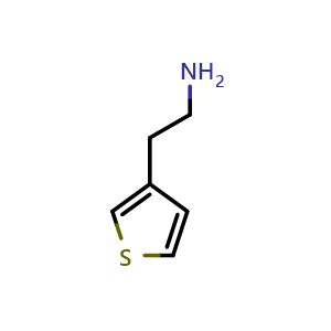 Chemical structure of 2-(thiophen-3-yl)ethan-1-amine , CAS 59311-67-0, AChemBlock T95627