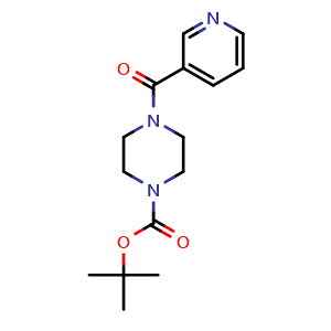 Chemical structure of 1-Boc-4-(3-pyridinylcarbonyl)piperazine , CAS 1071521-50-0, AChemBlock T95644