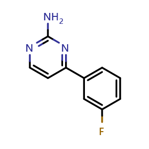 Chemical structure of 4-(3-fluorophenyl)pyrimidin-2-amine , CAS 85979-48-2, AChemBlock T95654