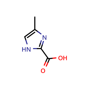 Chemical structure of 4-methyl-1H-imidazole-2-carboxylic acid , CAS 70631-93-5, AChemBlock T95656