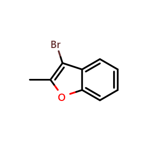 Chemical structure of 3-Bromo-2-methylbenzofuran , CAS 58863-48-2, AChemBlock T95657
