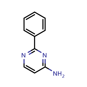 Chemical structure of 2-Phenylpyrimidin-4-amine , CAS 33630-25-0, AChemBlock T95663