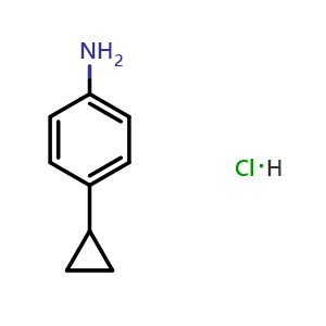 Chemical structure of 4-Cyclopropylaniline hydrochloride , CAS 1588440-94-1, AChemBlock T95674