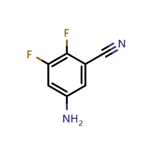 Chemical structure of 5-Amino-2,3-difluorobenzonitrile , CAS 1247885-41-1, AChemBlock T95676