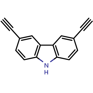 Chemical structure of 3,6-Diethynylcarbazole , CAS 909342-65-0, AChemBlock T95679