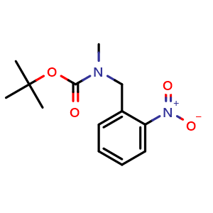 Chemical structure of (N-methyl-N-tert-butoxycarbonyl-aminomethyl)-nitrobenzene , CAS 868783-62-4, AChemBlock T95684