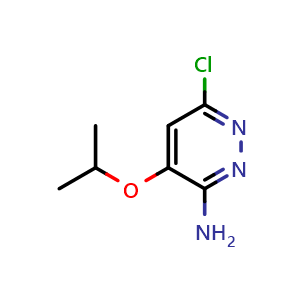 Chemical structure of 6-chloro-4-isopropoxypyridazin-3-amine , CAS 1395034-49-7, AChemBlock T95688