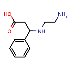 Chemical structure of 3-[(2-Aminoethyl)amino]-3-phenylpropanoic acid , CAS 191424-62-1, AChemBlock T95712