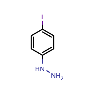Chemical structure of (4-iodophenyl)hydrazine , CAS 13116-27-3, AChemBlock T95737