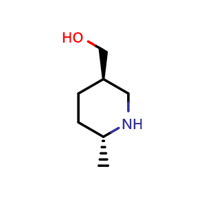 Chemical structure of [(3R,6R)-6-methyl-3-piperidyl]methanol , CAS 1088993-98-9, AChemBlock T95739