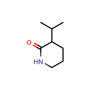 Chemical structure of 3-isopropylpiperidin-2-one , CAS 907561-37-9, AChemBlock T95743