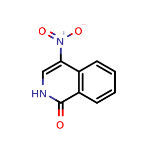 Chemical structure of 4-nitroisoquinolin-1(2H)-one , CAS 55404-29-0, AChemBlock T95754
