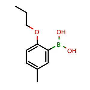 Chemical structure of 5-methyl-2-propoxyphenylboronic acid , CAS 480438-70-8, AChemBlock T95756