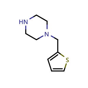 Chemical structure of 1-(thiophen-2-ylmethyl)piperazine , CAS 39244-79-6, AChemBlock T95758
