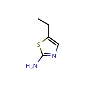 Chemical structure of 5-Ethylthiazol-2-amine , CAS 39136-60-2, AChemBlock T95759