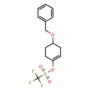 Chemical structure of 4-(benzyloxy)cyclohex-1-enyl trifluoromethanesulfonate , CAS 317831-30-4, AChemBlock T95761