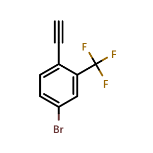 Chemical structure of 4-Bromo-2-(trifluoromethyl)phenylacetylene , CAS 2244085-78-5, AChemBlock T95763
